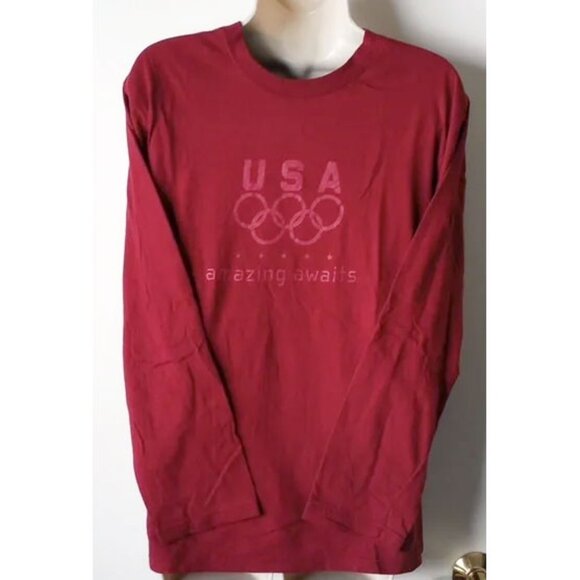 XP Apparel Other - USA Olympics Official Long Sleeve T-shirt M Burgundy 100% Cotton 50off3